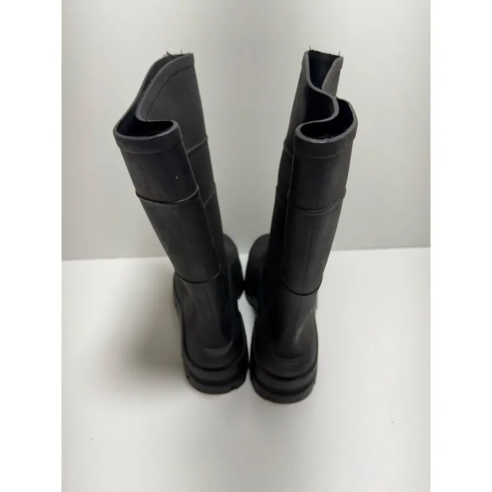 Black Rubber Waterproof Work Mud Boots Rain Farm Made In USA Men’s 8 Women’s 10